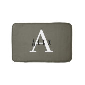 Tapis De Bain Nom du monogramme minimal moderne + initial (Devant)