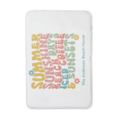 Tapis De Bain Nom du monogramme rose d'été Super (Devant (Vertical))