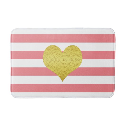 Tapis De Bain Nom du Motif Moderne Pink Stripes (Devant)