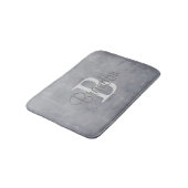 Tapis De Bain Nom élégant monogramme gris rustique (Angle)