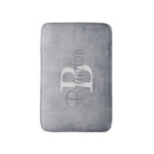 Tapis De Bain Nom élégant monogramme gris rustique (Devant (Vertical))