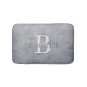 Tapis De Bain Nom élégant monogramme gris rustique (Devant)