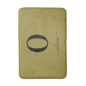 Tapis De Bain Nom en écriture Monogramme Personnalisé Or et Noir (Devant (Vertical))