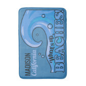 Tapis De Bain Nom et emplacement personnalisés Funny Beach Wave (Devant (Vertical))