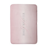Tapis De Bain Nom et monogramme | Soft FAUX Rose Gold Blush (Devant (Vertical))