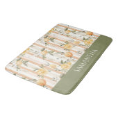 Tapis De Bain Nom Fleur Orange Citron Ruban Pêche (Angle)
