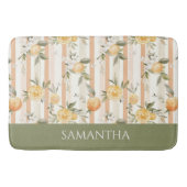 Tapis De Bain Nom Fleur Orange Citron Ruban Pêche (Devant)