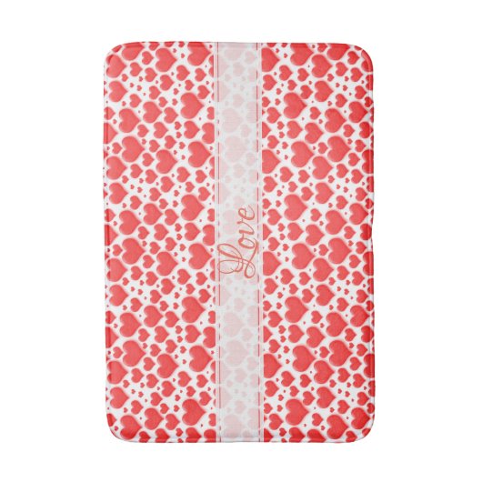 Tapis De Bain Nom Floating Red Valentine's Day Hearts Motif (Devant (Vertical))