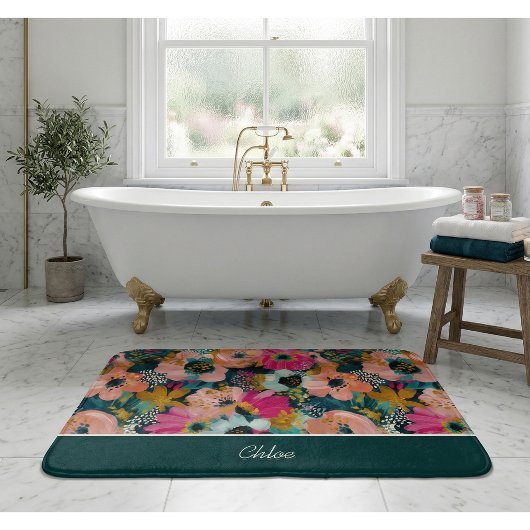 Tapis De Bain Nom floral