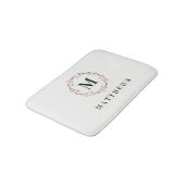 Tapis de bain - nom floral de monogramme de cercle (Angle)