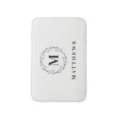 Tapis de bain - nom floral de monogramme de cercle (Devant (Vertical))