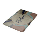 Tapis De Bain Nom graphique fractal de couleur abstraite moderne (Angle)