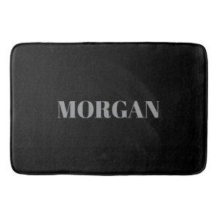Tapis De Bain Nom Gris Gras sur Noir