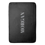 Tapis De Bain Nom Gris Gras sur Noir (devant Vertical)