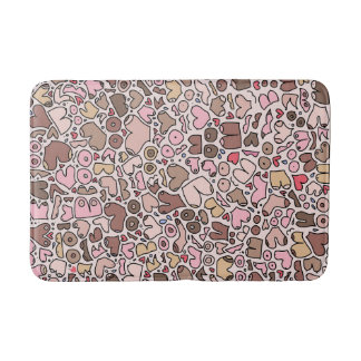 Tapis De Bain Nom humour neutre motif mammaire