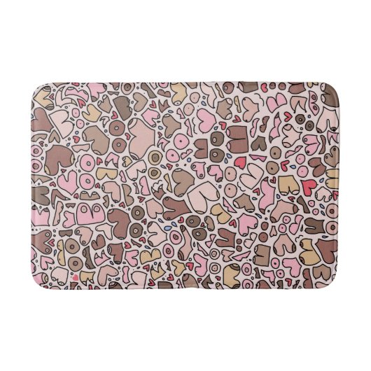 Tapis De Bain Nom humour neutre motif mammaire (Devant)