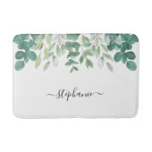 Tapis De Bain Nom Monogram Eucalyptus Vert  (Devant)