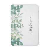 Tapis De Bain Nom Monogram Eucalyptus Vert  (Devant (Vertical))