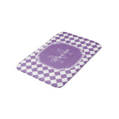 Tapis De Bain Nom monogrammé à la mode violet clair (Angle)
