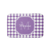 Tapis De Bain Nom monogrammé à la mode violet clair (Devant)