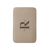 Tapis De Bain Nom monogrammé marron et beige (Devant (Vertical))