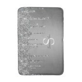 Tapis De Bain Nom Monogramme Paillettes Argentées (Devant (Vertical))