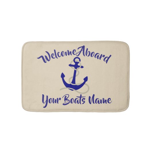 Tapis De Bain Nom nautique d'ancre et de bateau de coutume (Devant)