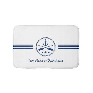 Tapis De Bain Nom ou bateau Ancre nautique et marine de guerre c
