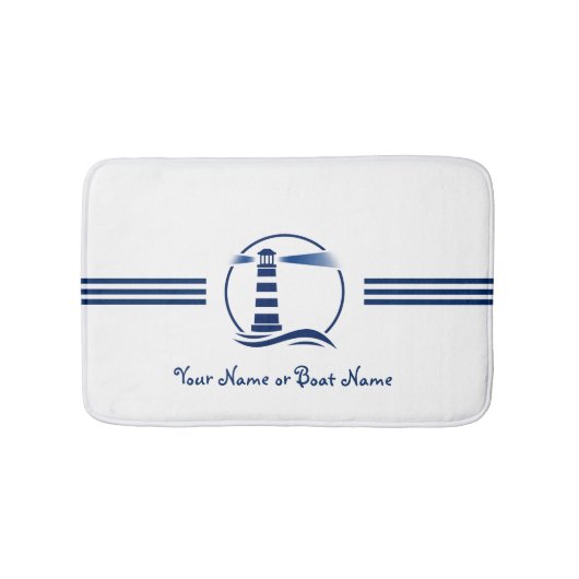 Tapis De Bain Nom ou bateau Nautical Classic Lighthouse Marine (Devant)