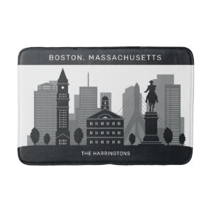 Tapis De Bain Nom personnalisé Boston Massachusetts