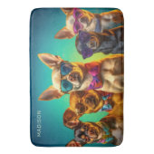 Tapis De Bain Nom personnalisé Chiens amusants (devant Vertical)