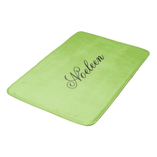 Tapis De Bain Nom personnalisé couleur chaux simple (Angle)