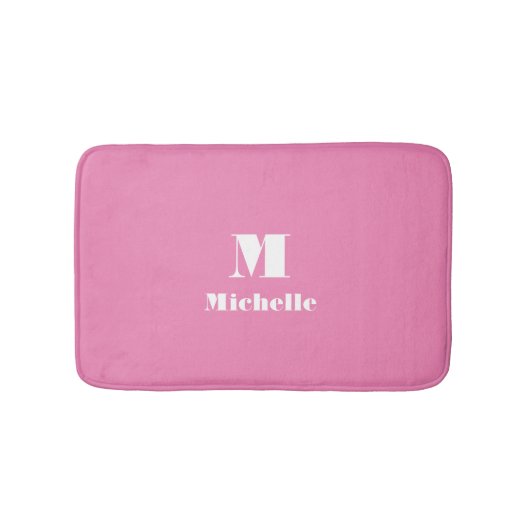 Tapis De Bain Nom personnalisé Couleur solide initiale (Devant)