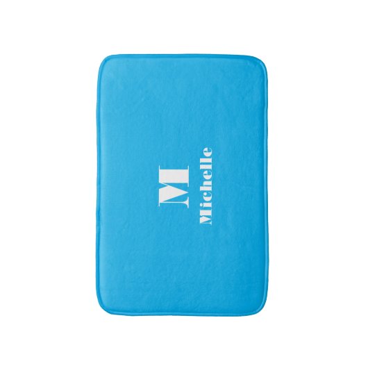 Tapis De Bain Nom personnalisé Couleur solide initiale (Devant (Vertical))