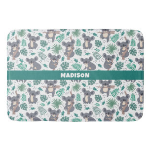 Tapis De Bain Nom personnalisé Cute Koalas Motif