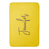 Tapis De Bain Nom personnalisé jaune de texte pourpre (devant Vertical)