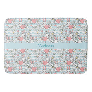 Tapis De Bain Nom personnalisé Love Bunnies Motif
