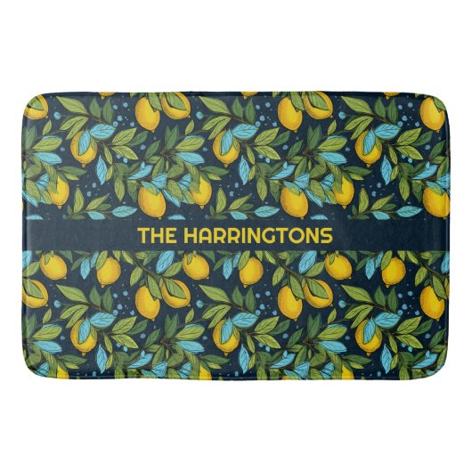 Tapis De Bain Nom personnalisé Motif citron (Devant)