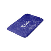 Tapis De Bain Nom personnalisé motif en marbre bleu (Angle)
