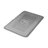 Tapis De Bain Nom personnalisé ou gris initial (Angle)