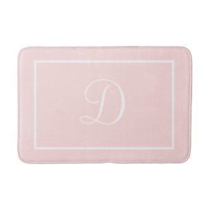 Tapis De Bain Nom personnalisé ou rose initial
