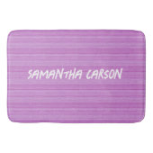 Tapis De Bain Nom personnalisé rayures roses textiles (Devant)