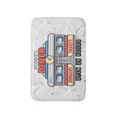 Tapis De Bain NOM Personnalisé Retro les années 50 Diner Signe C (Devant (Vertical))