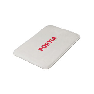Tapis De Bain Nom personnalisé rouge clair gris clair