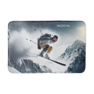 Tapis De Bain Nom personnalisé Skier de montagne
