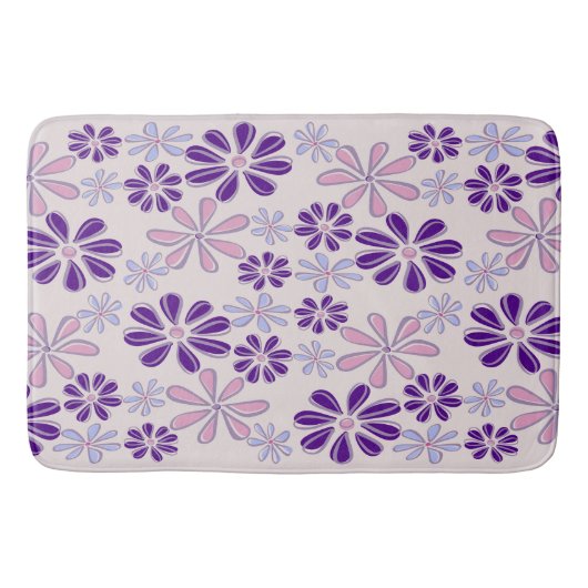 Tapis De Bain Nom Pink Indigo Doodle Fleur (Devant)