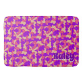 Tapis De Bain Nom rose de monogramme de camouflage (Devant)