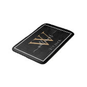 Tapis De Bain Noms de script doré Chic Monogramme Date de mariag (Angle)
