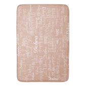 Tapis De Bain Noms personnalisés Dusty Rose (devant Vertical)