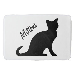 Tapis de bain non glissant pour chat noir personna